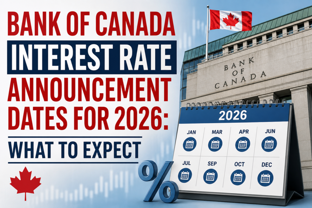 Bank of Canada Interest Rate Announcement Dates for 2026