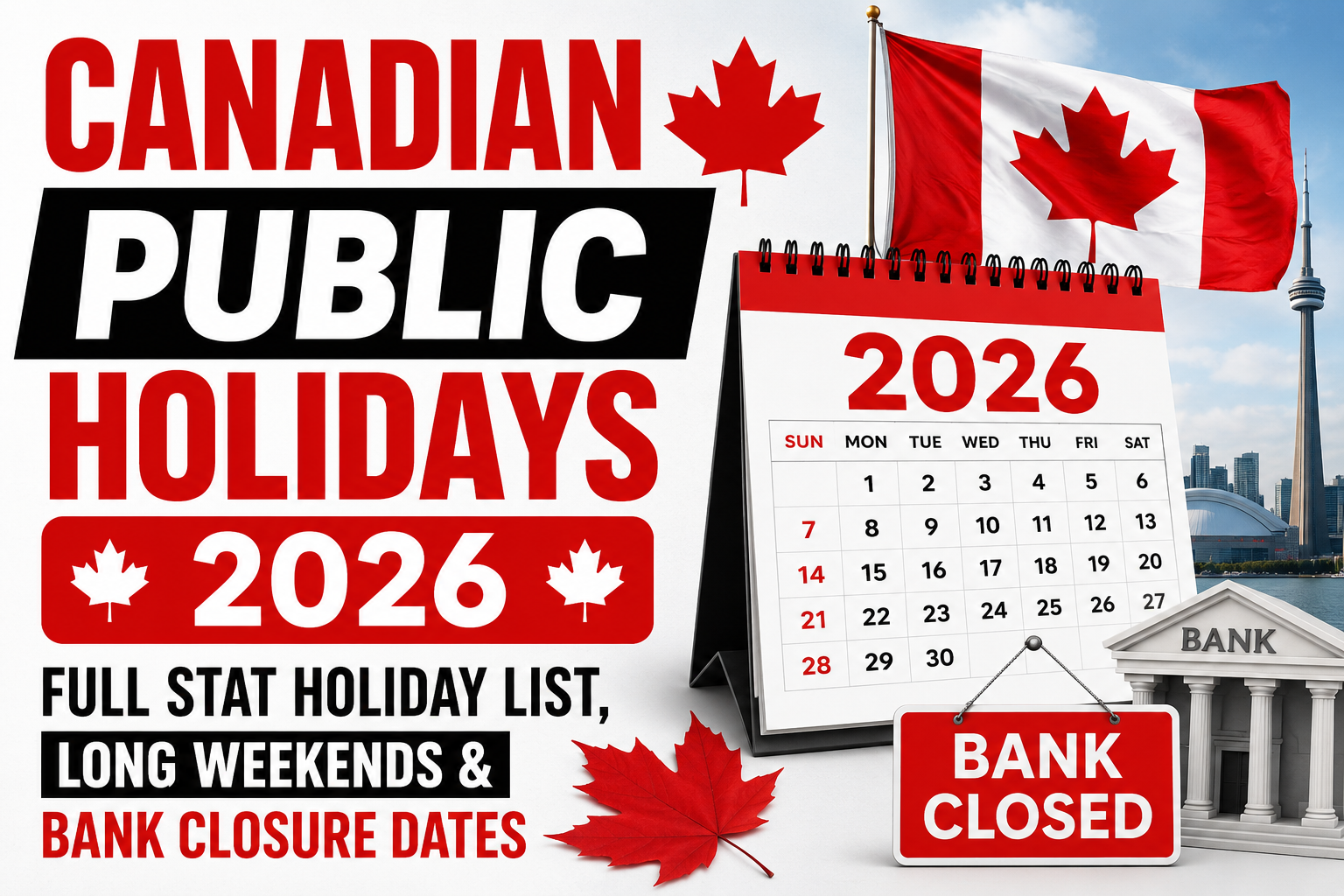 Canadian Public Holidays 2026